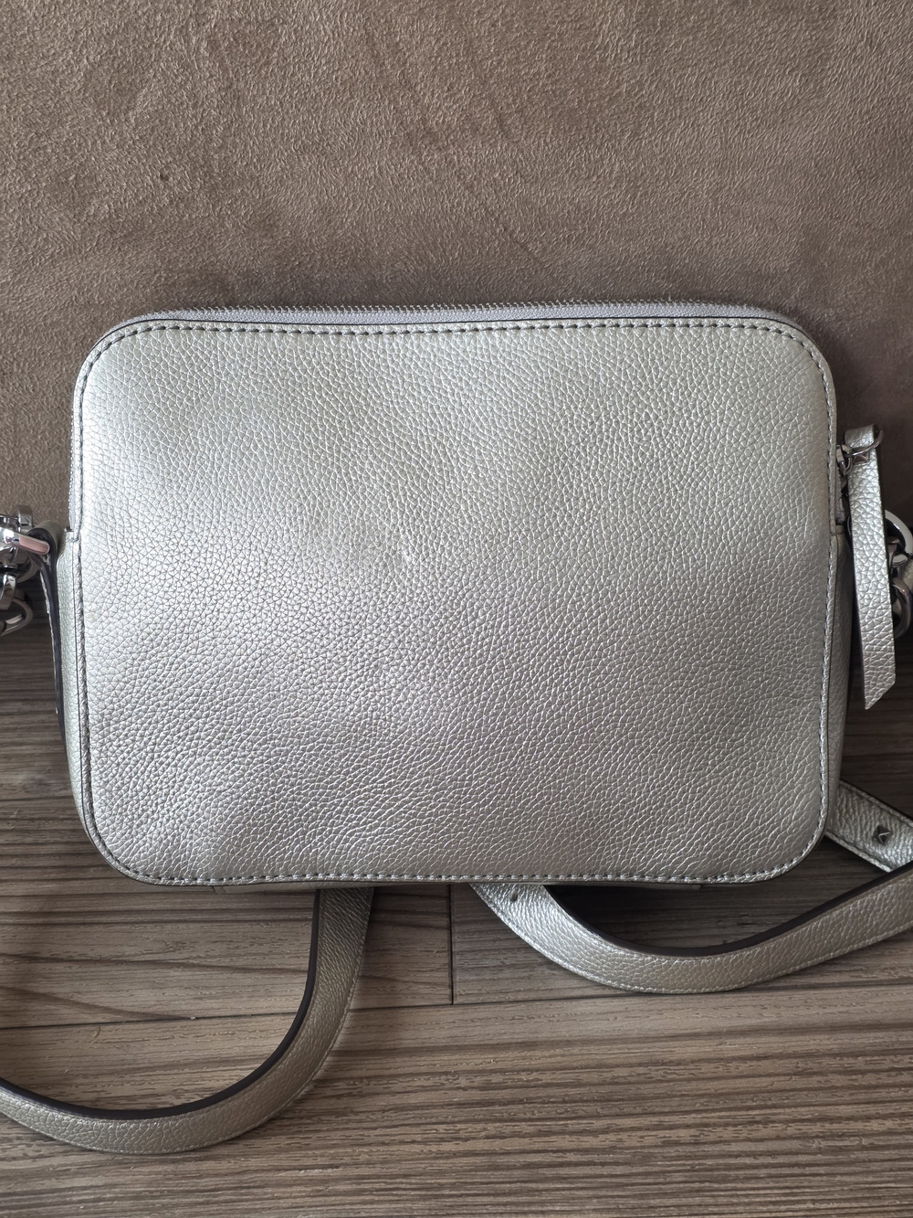 Kate Spade Metallic Silver Floral Crossbody Bag - Picture 2 of 10